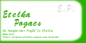 etelka pogacs business card